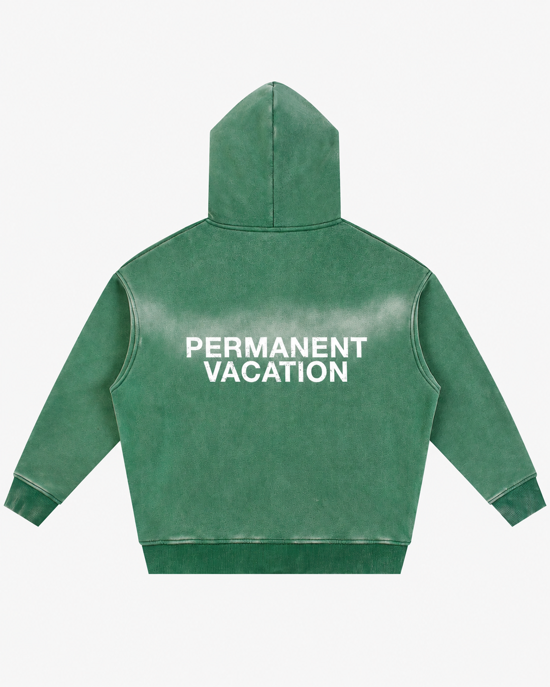GREEN SUN FADE ZIPPER BOXY HOODIE