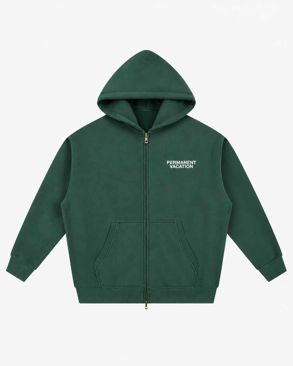 GREEN OVERSIZED ZIP UP HOODIE