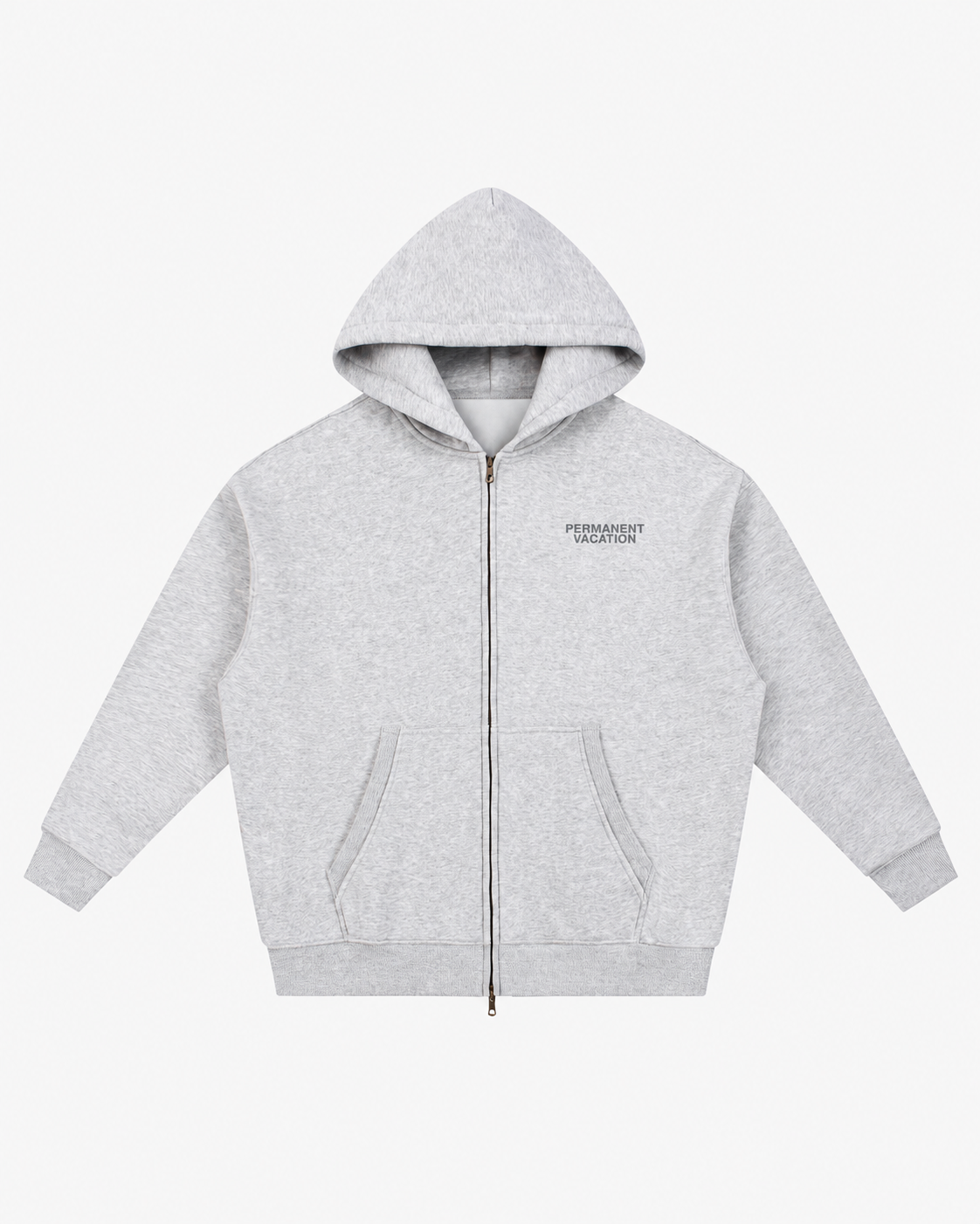 GREY OVERSIZED ZIP UP HOODIE