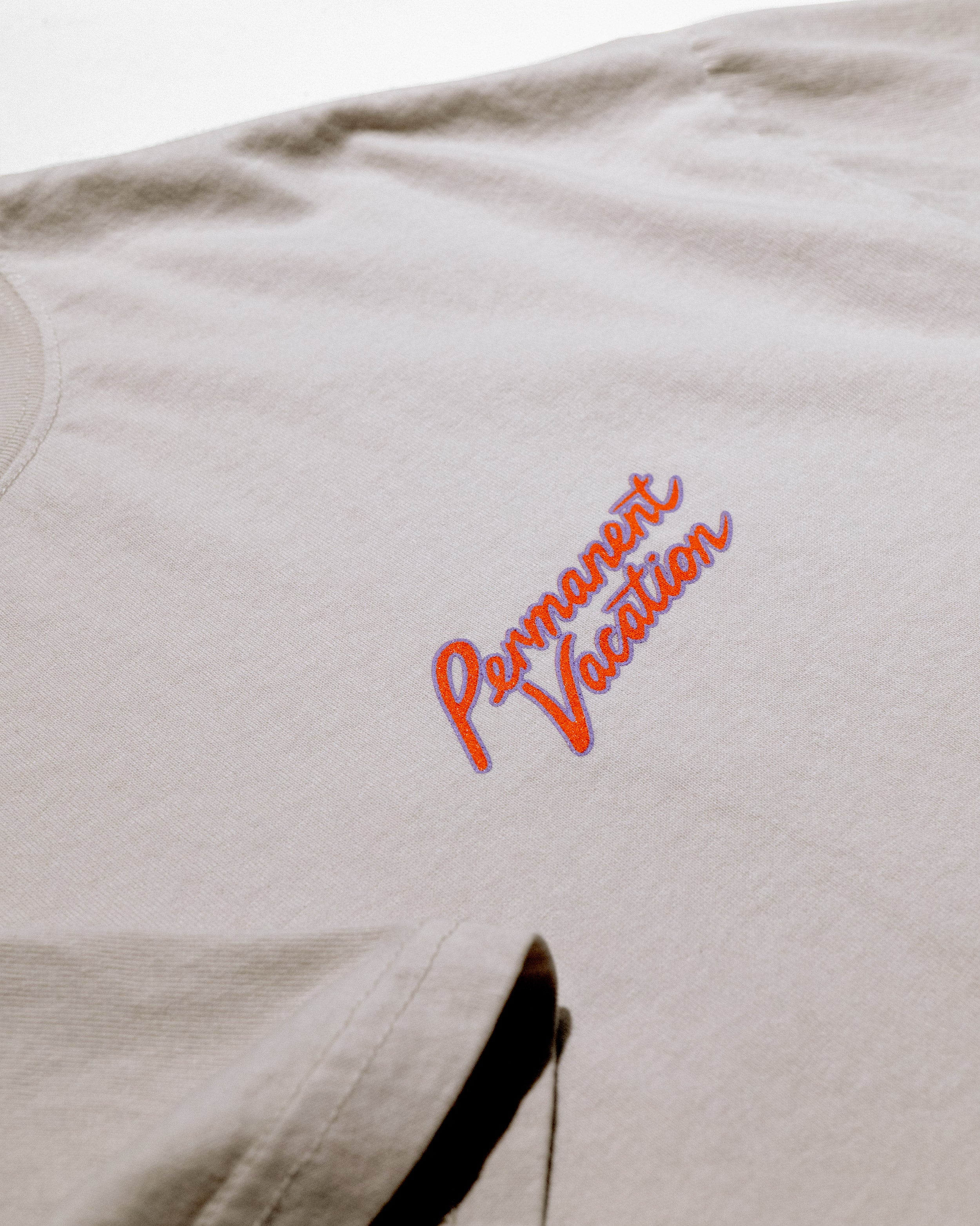 Malibu Open 24Hrs Bone t-shirt with Permanent Vacation puff print on the back